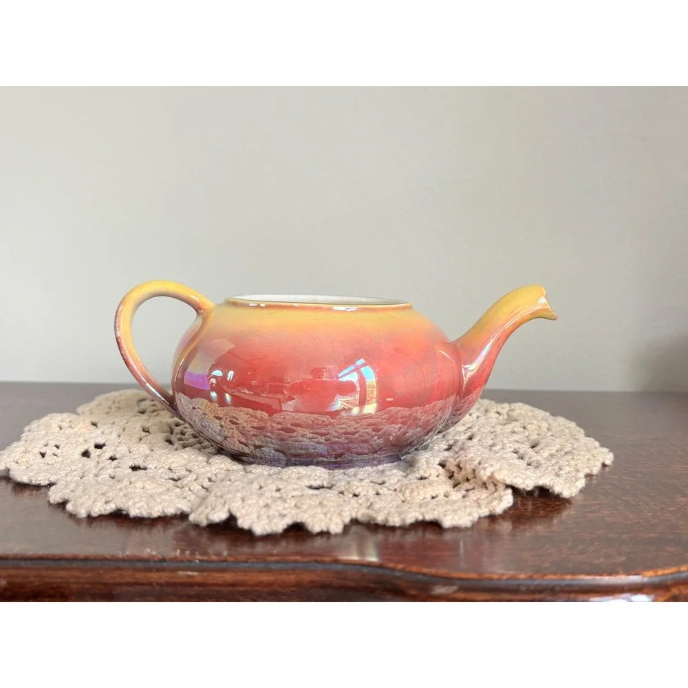 Vintage Royal Winton Grimwades stackable 4-pc tea set luster rainbow art deco